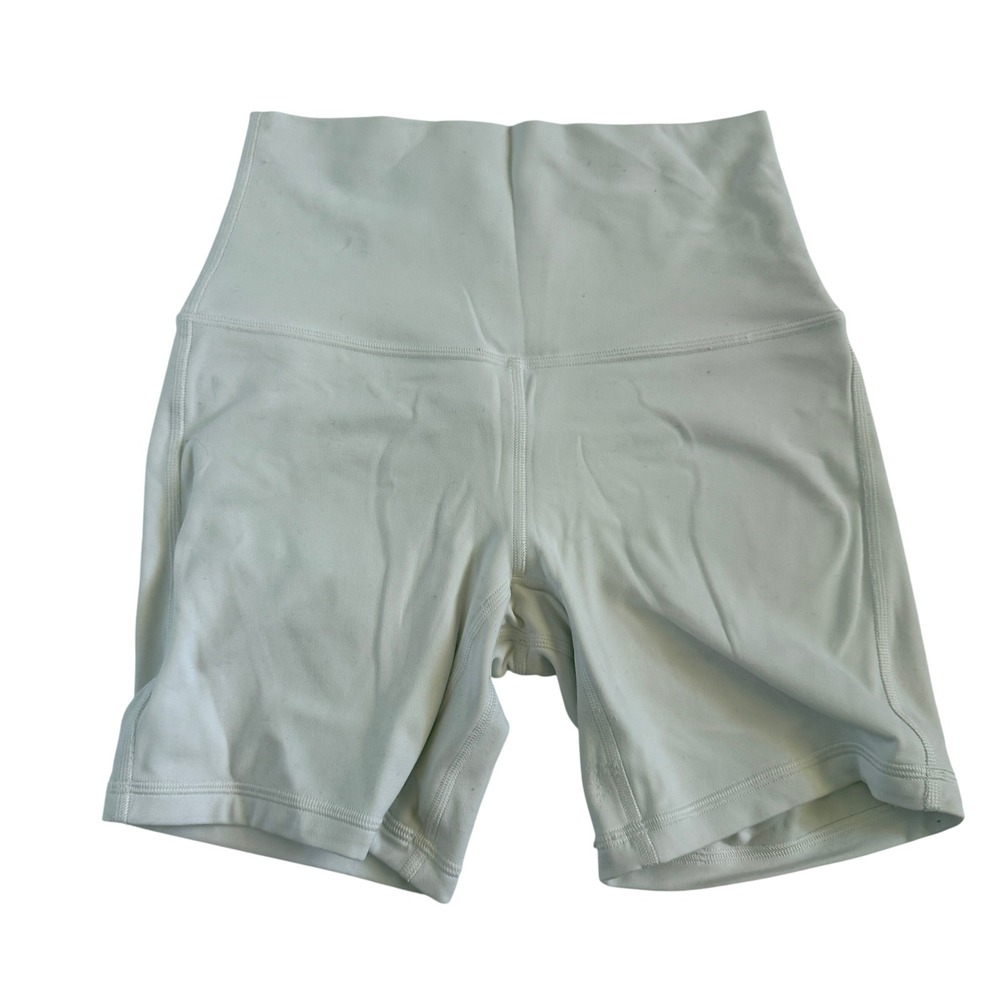 Lululemon Align High-Rise Short 6 White Nulu Yoga Biker Shorts Size 4